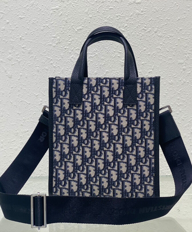 Christian Dior Safari North-South Tote Bag Dark Blue